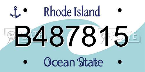B487815 Rhode Island License Plate