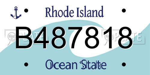 B487818 Rhode Island License Plate