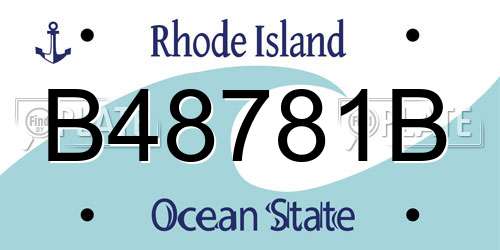B48781B Rhode Island License Plate