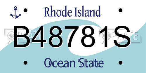 B48781S Rhode Island License Plate