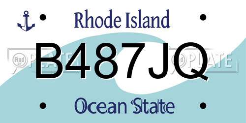 B487JQ Rhode Island License Plate