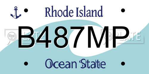 B487MP Rhode Island License Plate