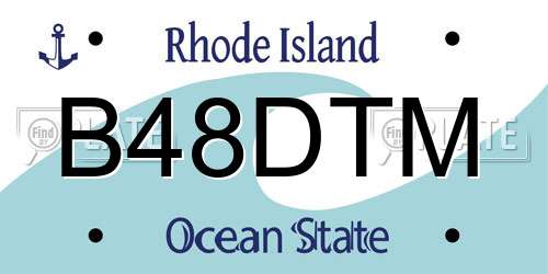 B48DTM Rhode Island License Plate