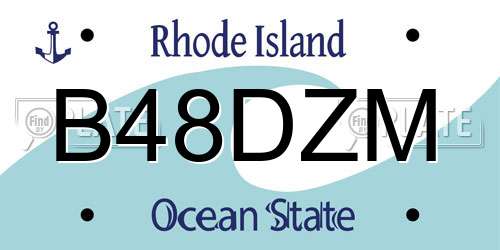 B48DZM Rhode Island License Plate