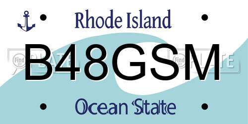 B48GSM Rhode Island License Plate
