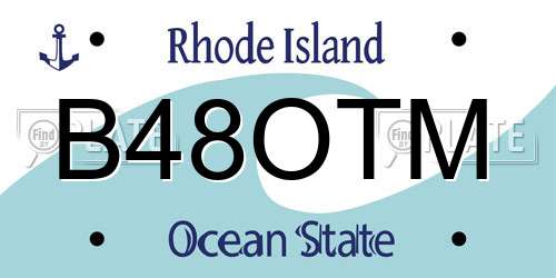 B48OTM Rhode Island License Plate