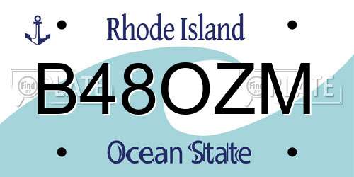 B48OZM Rhode Island License Plate