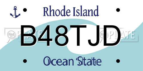 B48TJD Rhode Island License Plate