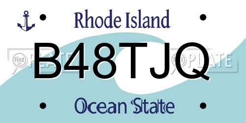 B48TJQ Rhode Island License Plate