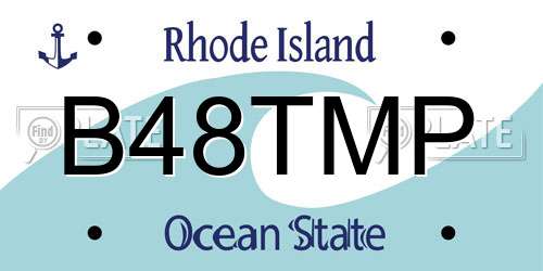 B48TMP Rhode Island License Plate