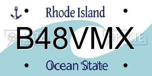 B48VMX Rhode Island License Plate