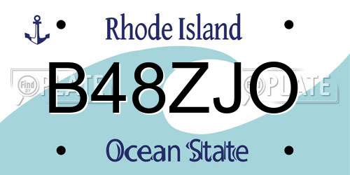 B48ZJO Rhode Island License Plate