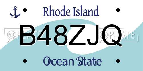 B48ZJQ Rhode Island License Plate