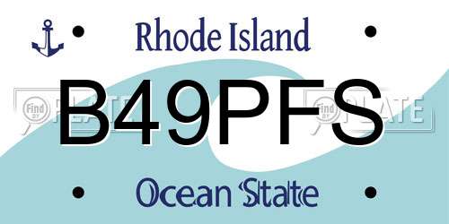 B49PFS Rhode Island License Plate