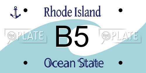 B5 Rhode Island License Plate