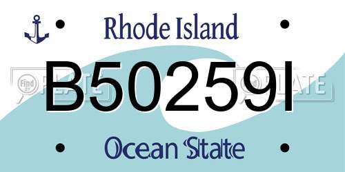 B50259I Rhode Island License Plate