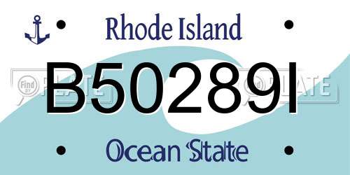B50289I Rhode Island License Plate