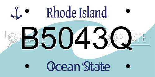 B5043Q Rhode Island License Plate