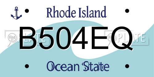 B504EQ Rhode Island License Plate