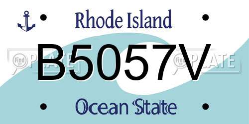 B5057V Rhode Island License Plate
