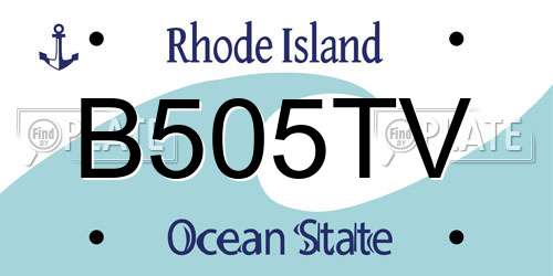 B505TV Rhode Island License Plate