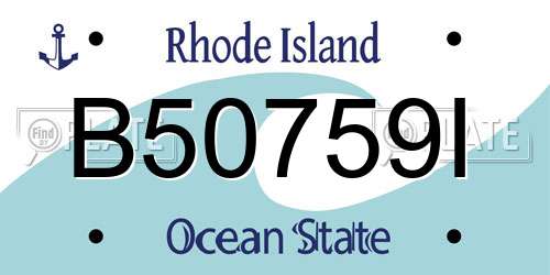 B50759I Rhode Island License Plate