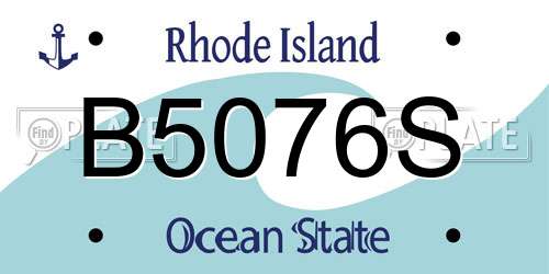 B5076S Rhode Island License Plate