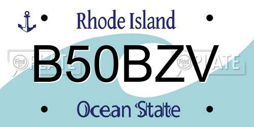 B50BZV Rhode Island License Plate
