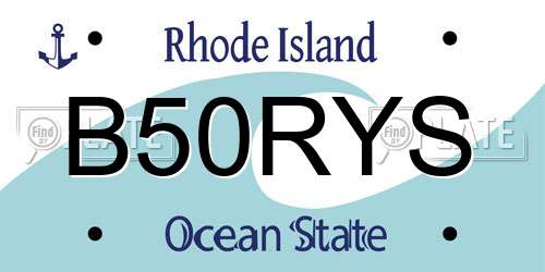 B50RYS Rhode Island License Plate