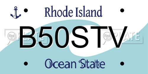 B50STV Rhode Island License Plate