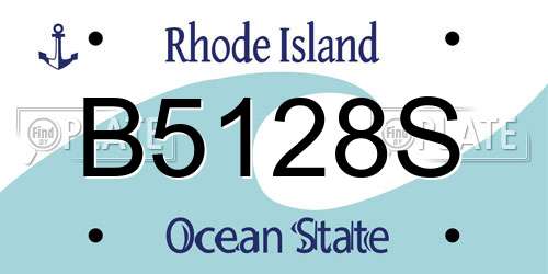 B5128S Rhode Island License Plate