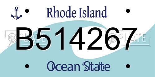 B514267 Rhode Island License Plate