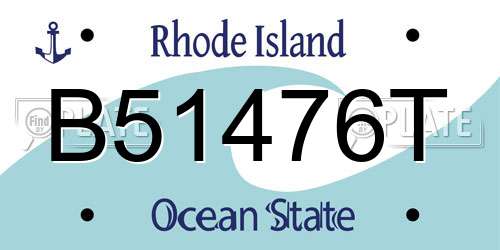 B51476T Rhode Island License Plate
