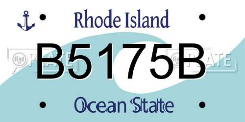 B5175B Rhode Island License Plate