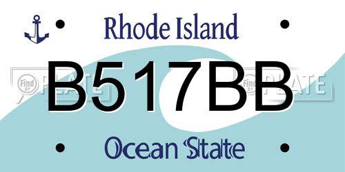 B517BB Rhode Island License Plate