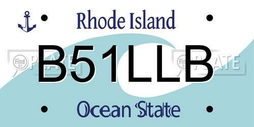 B51LLB Rhode Island License Plate
