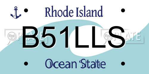 B51LLS Rhode Island License Plate