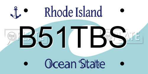 B51TBS Rhode Island License Plate