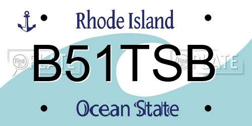 B51TSB Rhode Island License Plate