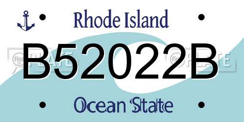 B52022B Rhode Island License Plate