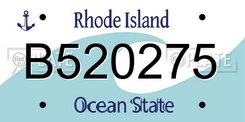 B520275 Rhode Island License Plate