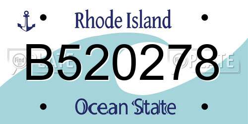 B520278 Rhode Island License Plate