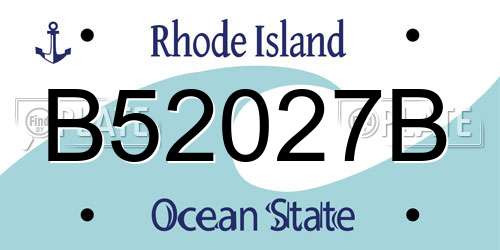 B52027B Rhode Island License Plate