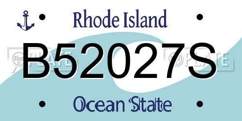 B52027S Rhode Island License Plate