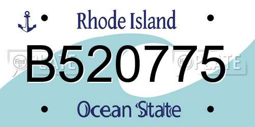 B520775 Rhode Island License Plate