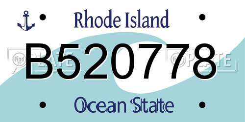 B520778 Rhode Island License Plate