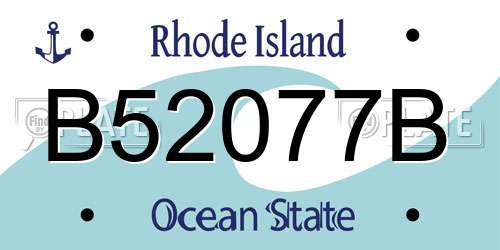 B52077B Rhode Island License Plate