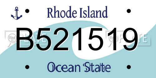 B521519 Rhode Island License Plate