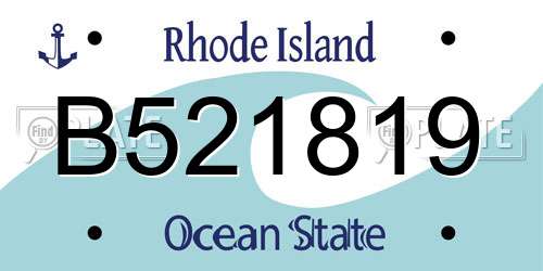 B521819 Rhode Island License Plate