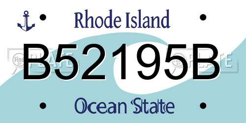 B52195B Rhode Island License Plate